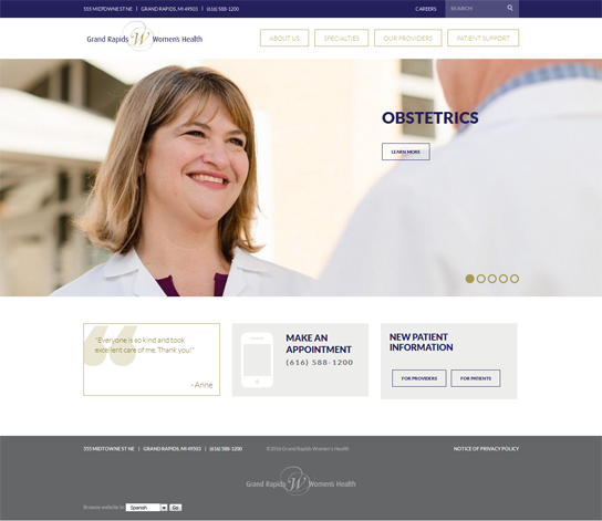 Grand Rapids Women's Health website