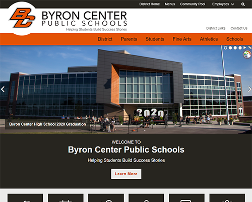 Screenshot for Byron Center Public Schools website