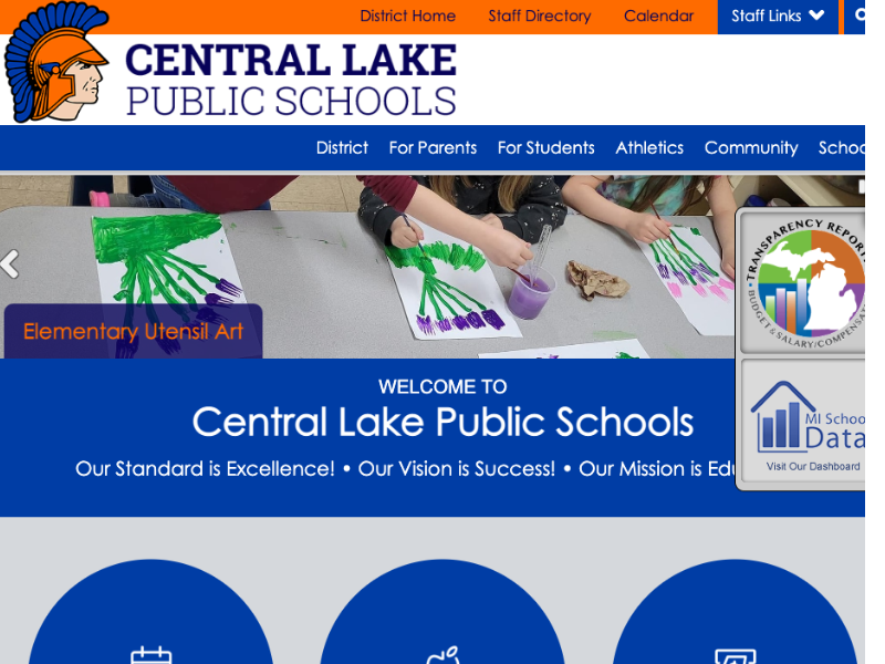 Homepage of Central Lakes Public Schools