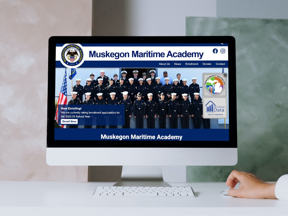 website homepage of Muskegon Maritime Academy