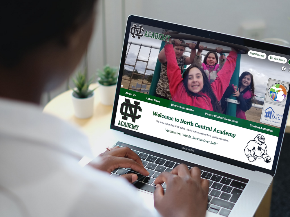 website homepage of Bay City Academy