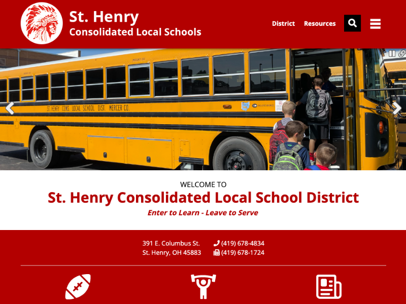 Homepage of St. Henry's School